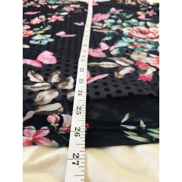 Catherines Floral Polka Dot Short Sleeve Top Womens 2XWP Plus Size Butterfly Y2k - Picture 7 of 7